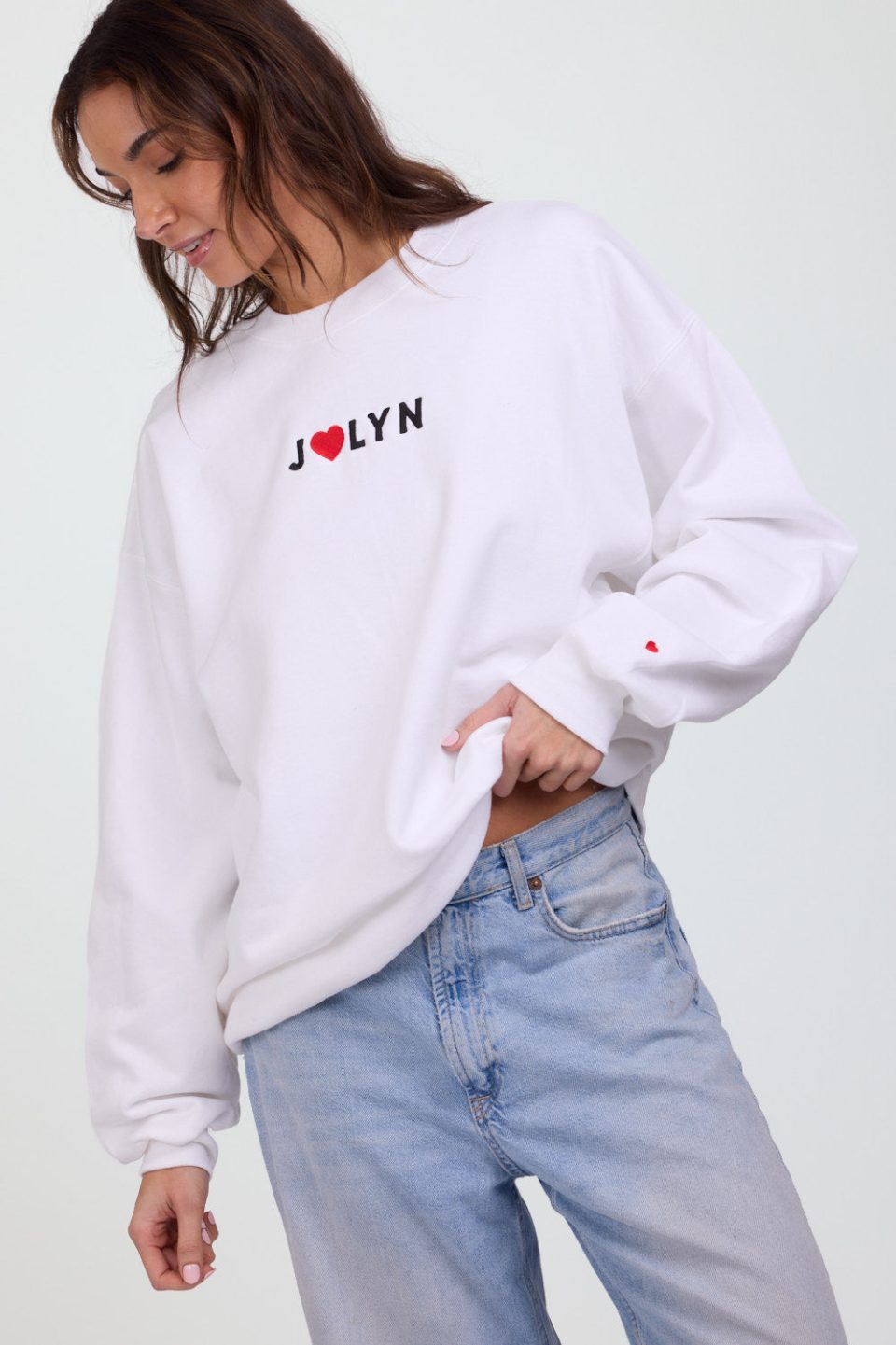 Roxanne Oversized Fleece Crewneck - JOLYN Heart